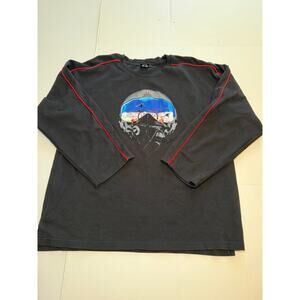 vintage black Swiss Military sweatshirt red piping along the sleeves